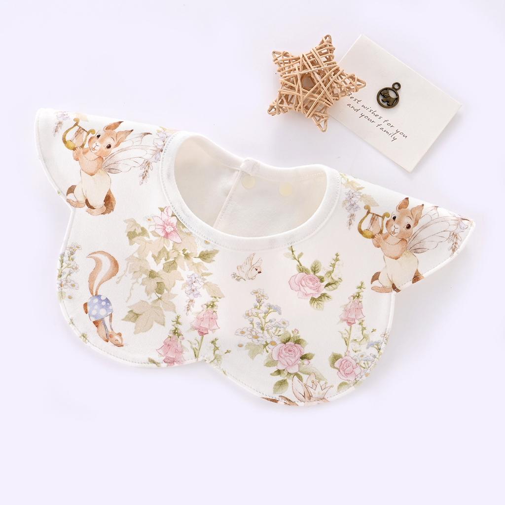 Customized Baby Double-Layer Combed Cotton Bib Saliva Towel Waterproof Spitting Up Bib Newborn Snood Swand Swivel Eating Pocket