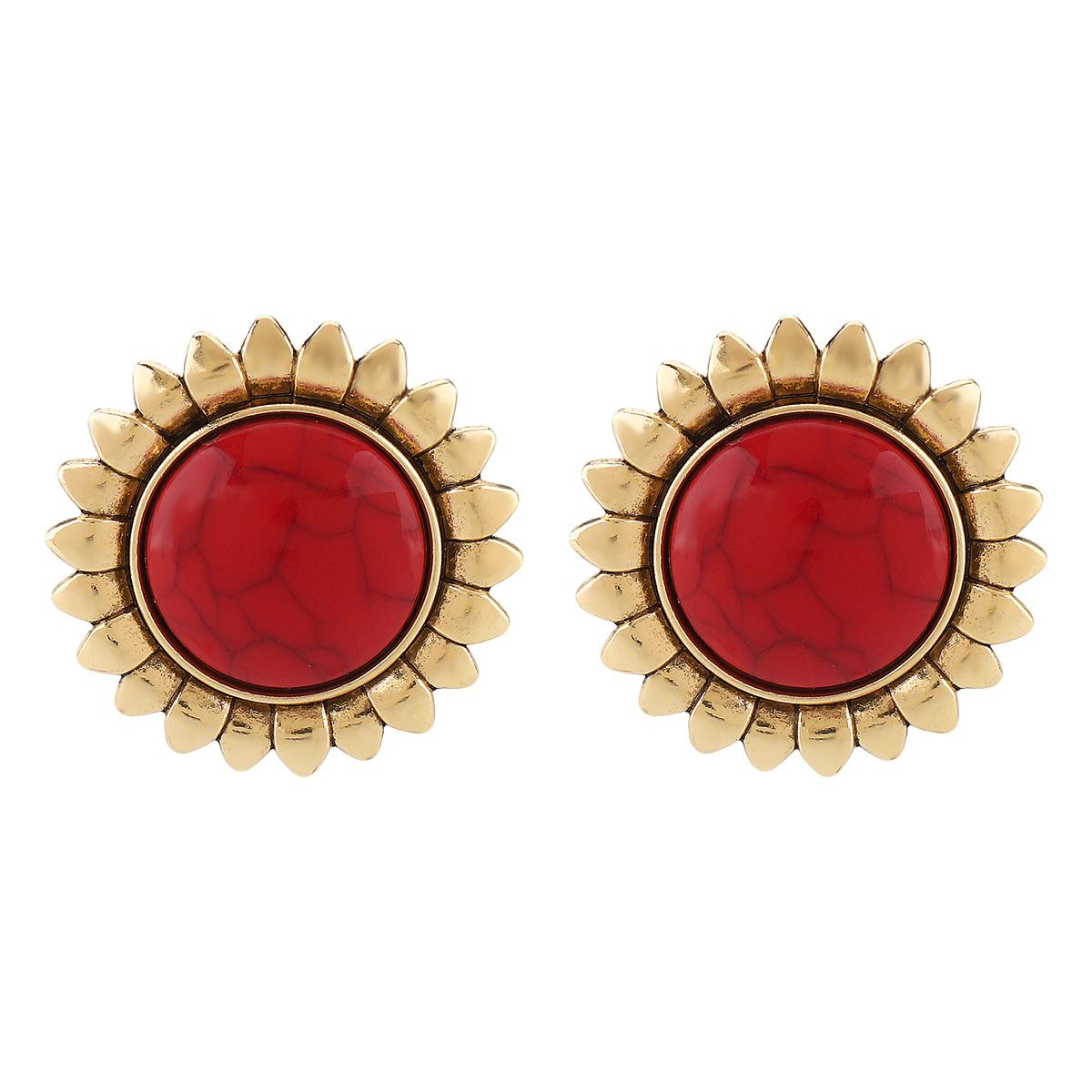 Винтажные серьги-подсолнухи с бирюзой ZA темпераментная модная подвеска-цветок ожерелье-воротник