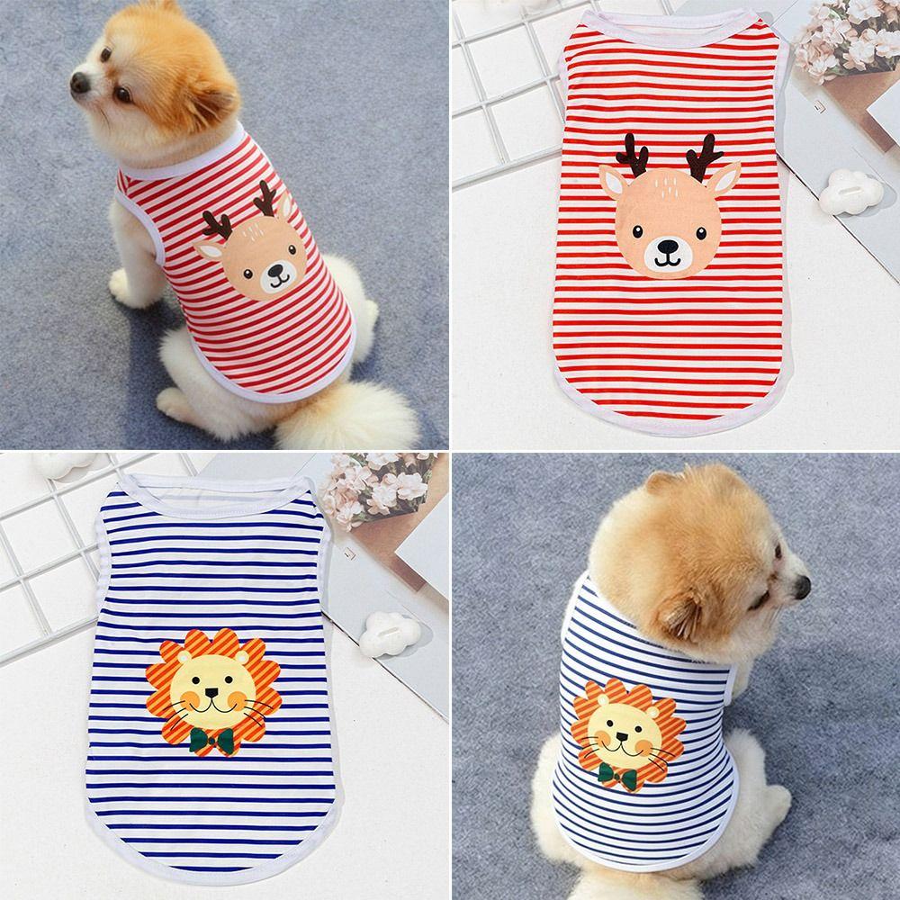 Cartoon Dog Clothes Soft Small Dogs Pullovers Cute Kitten T-shirts  for Small Medium Dog