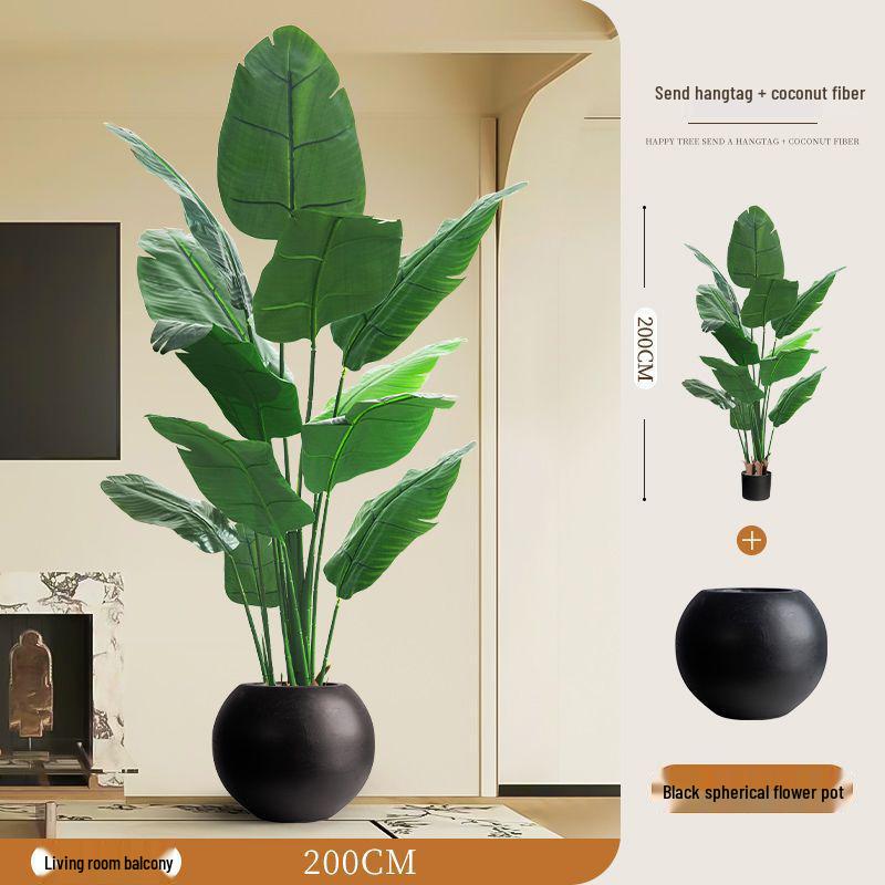 Large Faux Bird of Paradise Tree - Indoor Living Room Floor-Standing Luxury Green Plant Decor