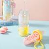 630ml Glass Water Bottle with Straw with Infuser Filter Straw Cup High Temperature Resistant Portable Water Cup Summer Use