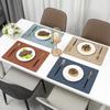 European Ins Simple Table Mat Carved Pattern Leather Placemat Double-sided Western Food Mat Spot Waterproof and Heat Insulation Mat
