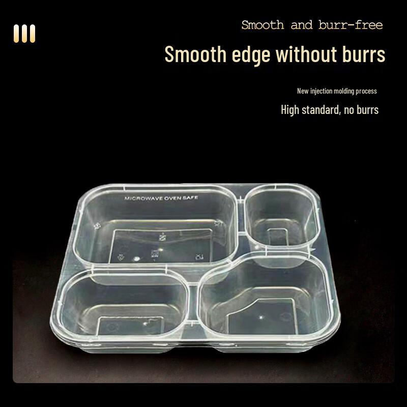 Microwavable 4-Compartment Disposable Meal Box