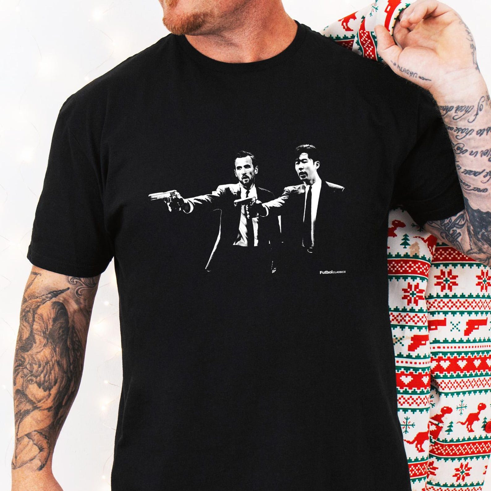Harry Kane & Hyun Min Son Pulp Fiction Style T Shirt | Tottenham T Shirt | Spurs T Shirt | Tottenham Hotspur | Football Spurs Christmas Gift M