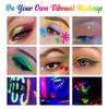 6 Stück Neon Fluoreszierender UV Glow Eyeliner, Wasserdichter Langanhaltender Bunter Flüssiger Augen-Eyeliner, Rave Party Halloween Make-up Werkzeuge