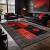 Red Gray Color Matching Art Carpet for Living Room Decoration Home Antiskid Fluffy Rug Easy Clean Short Velvet Coffee Tables Mat