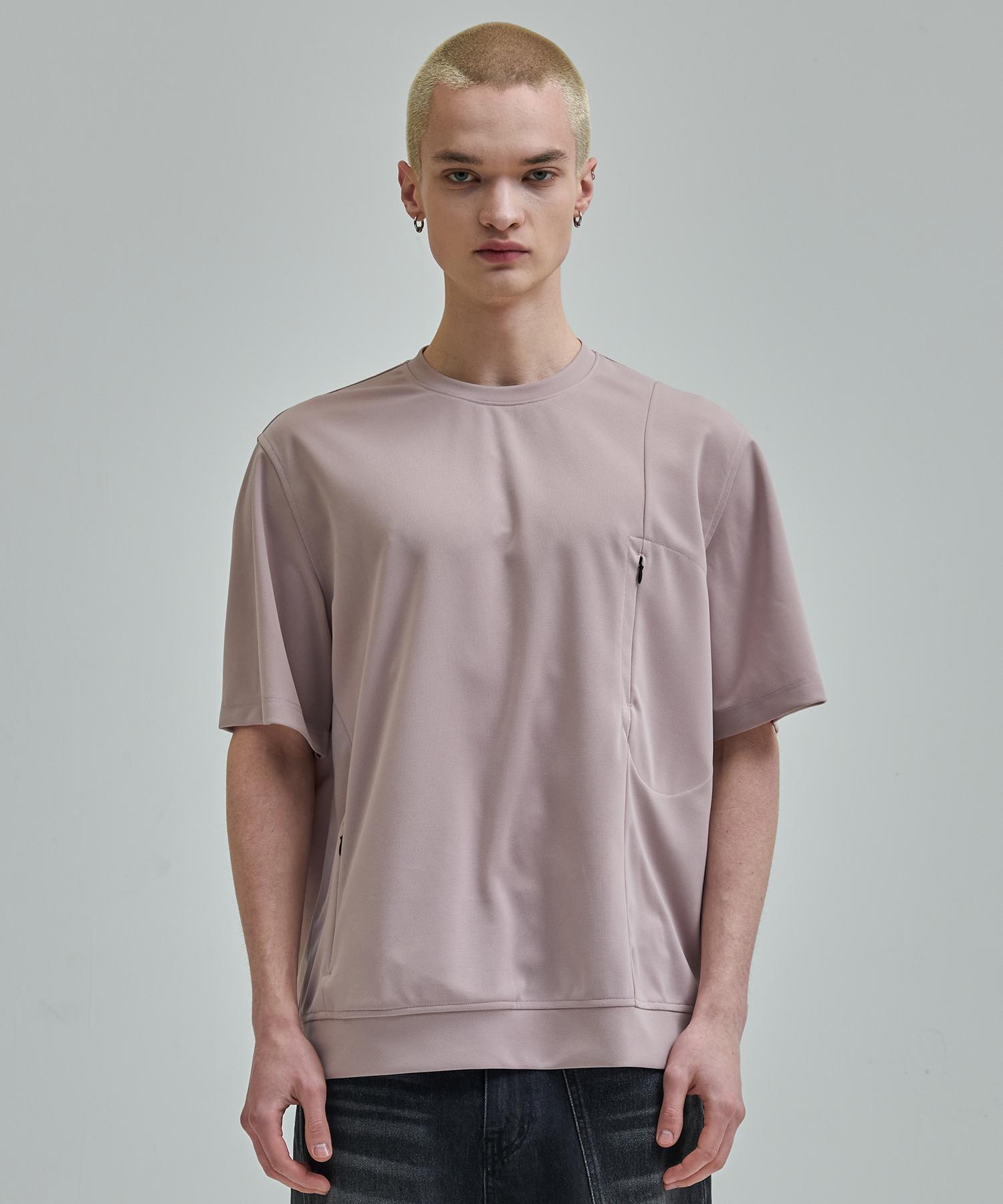 Zensai Zipper Pocket T-Shirt Pink S