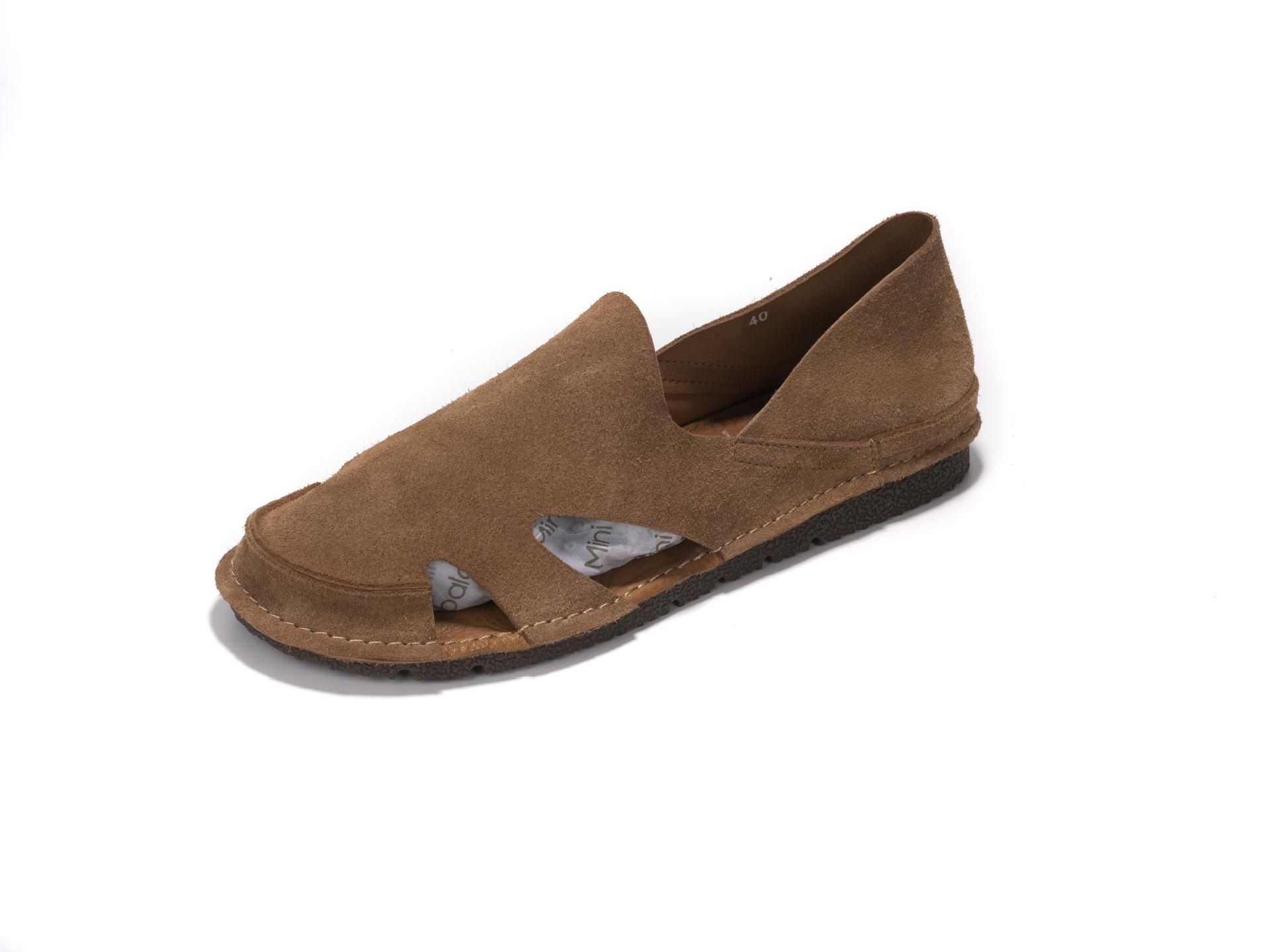 

Кожаная мужская обувь лето легкая дышащая одинарная обувь мужчины мягкая кожа мягкая подошва одна педаль повседневные сандалии мужчины 38 хаки