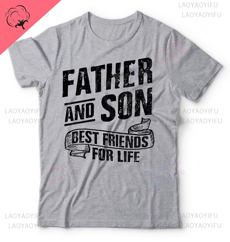 Fathers Day Tshirt Dad and Son Mens Gift Tee Shirt Fathers Man Loose Graphic Cotton Sweatshirt New Arrival Oneck Shortsleev