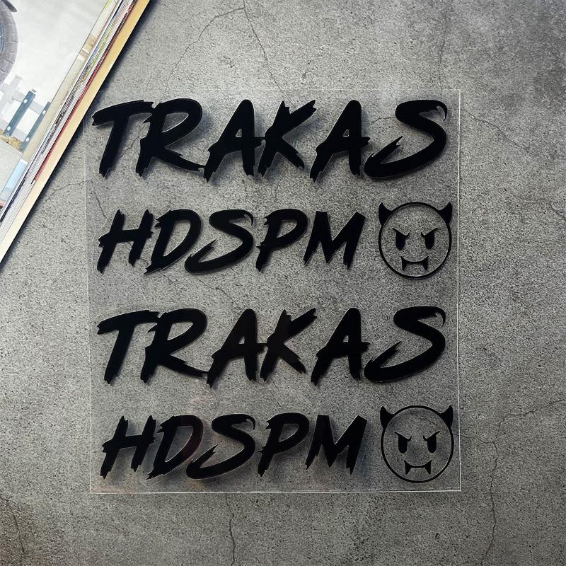 

1PC Funny TRAKAS HDSPM Motorcycle Stickers Waterproof Motorbike Front Fairing Fuel Tank DIY Durable Universal Vinyl Decals чорний
