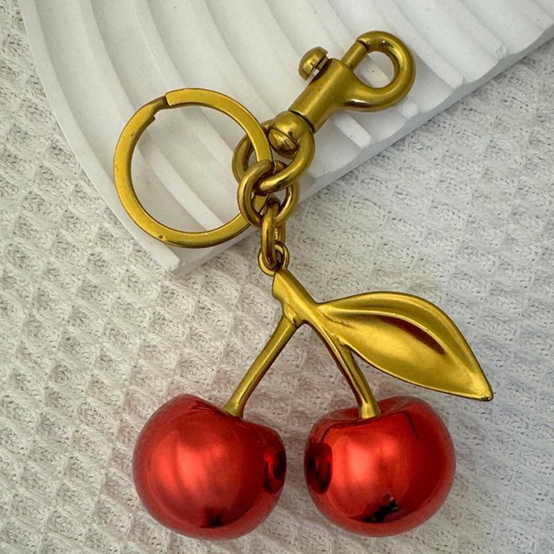 Delicate Cherry Pendant Statement Pendant Bag Pendant Key Ornament Alloy Texture Great for Dating and Social Event