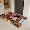 Character M-Mr. Bean Floor Mat Flannel Door Mat Non-Slip Absorbent Washable Indoor Home Rug