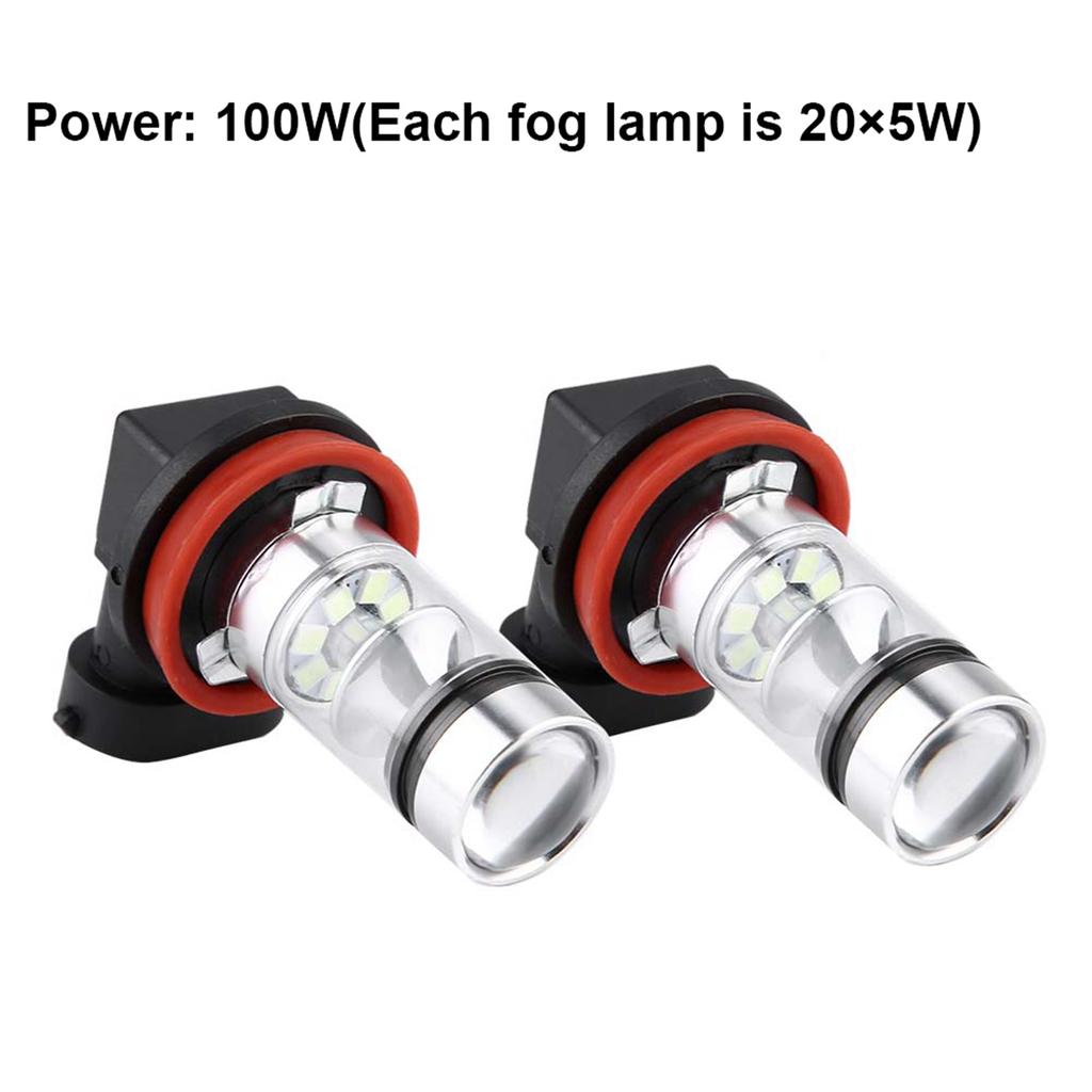 2x H8 H11 8000K Ice Blue 100W LED Car Lights Bulbs Kit Fog Car