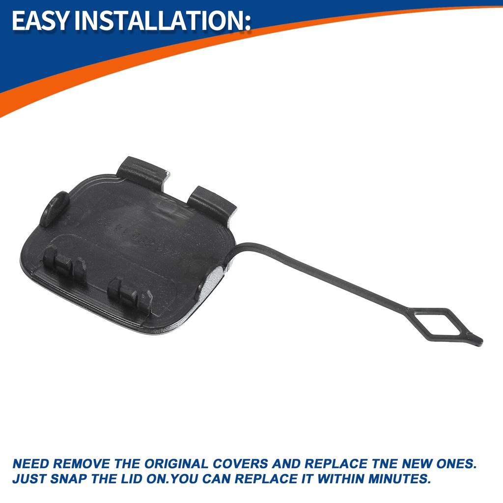 ACROPIX Rear Car Bumper Toe Hook Cover for Mercedes Benz W246 Set of 1 B-Class 2015-2018, Black, A2468851422,