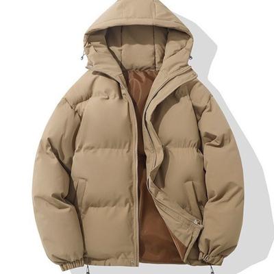Herenkatoenkleding winter nieuw losse capuchon effen kleur verdikt warm verdikt koppel broodkleding katoenkleding