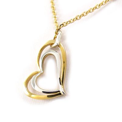 [K4525] – Zweifarbig vergoldete Halskette „Love“.