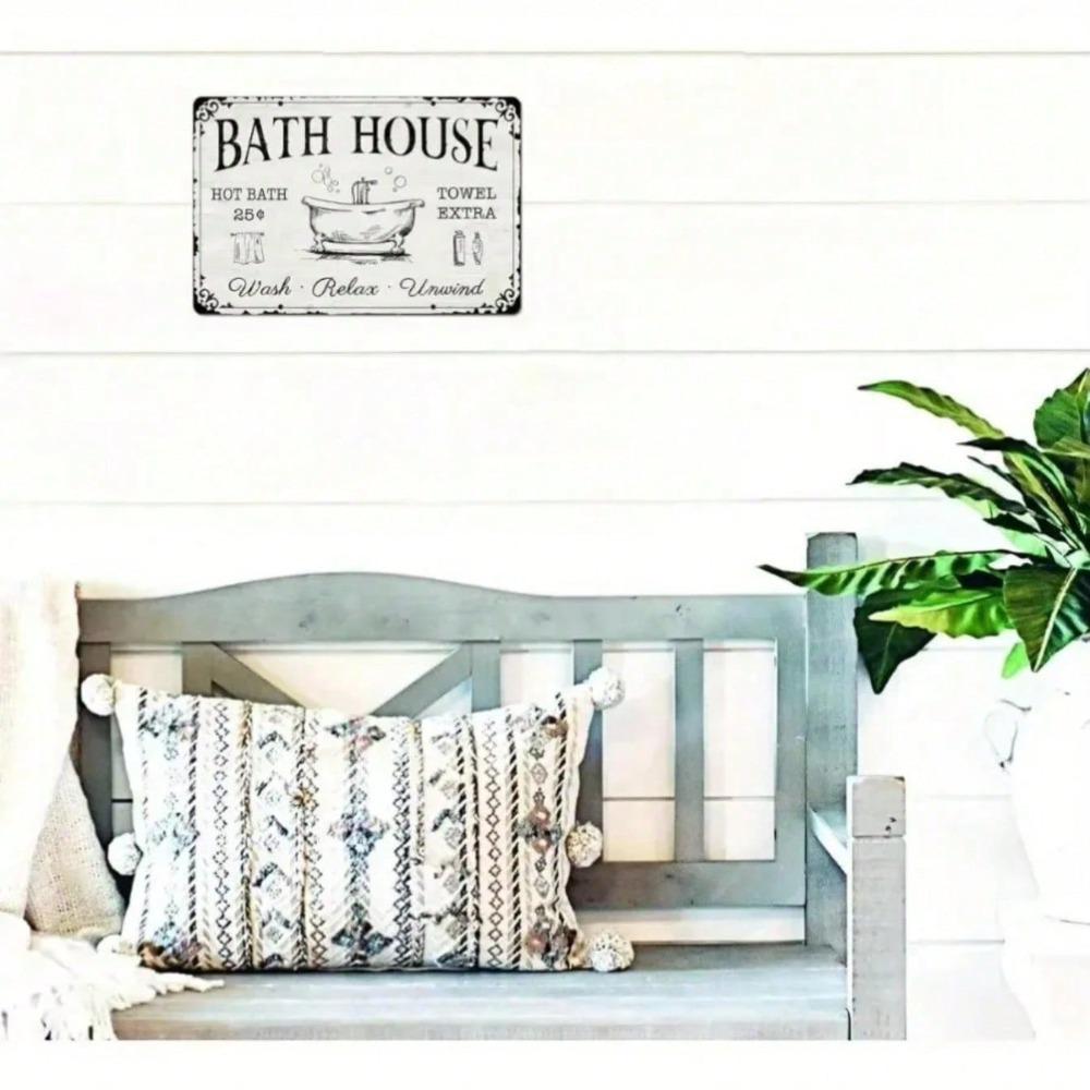 Vintage Tin Sign Farmhouse Bathroom Wall Decor Metal Plaque Rustic 20x30 разноцветный