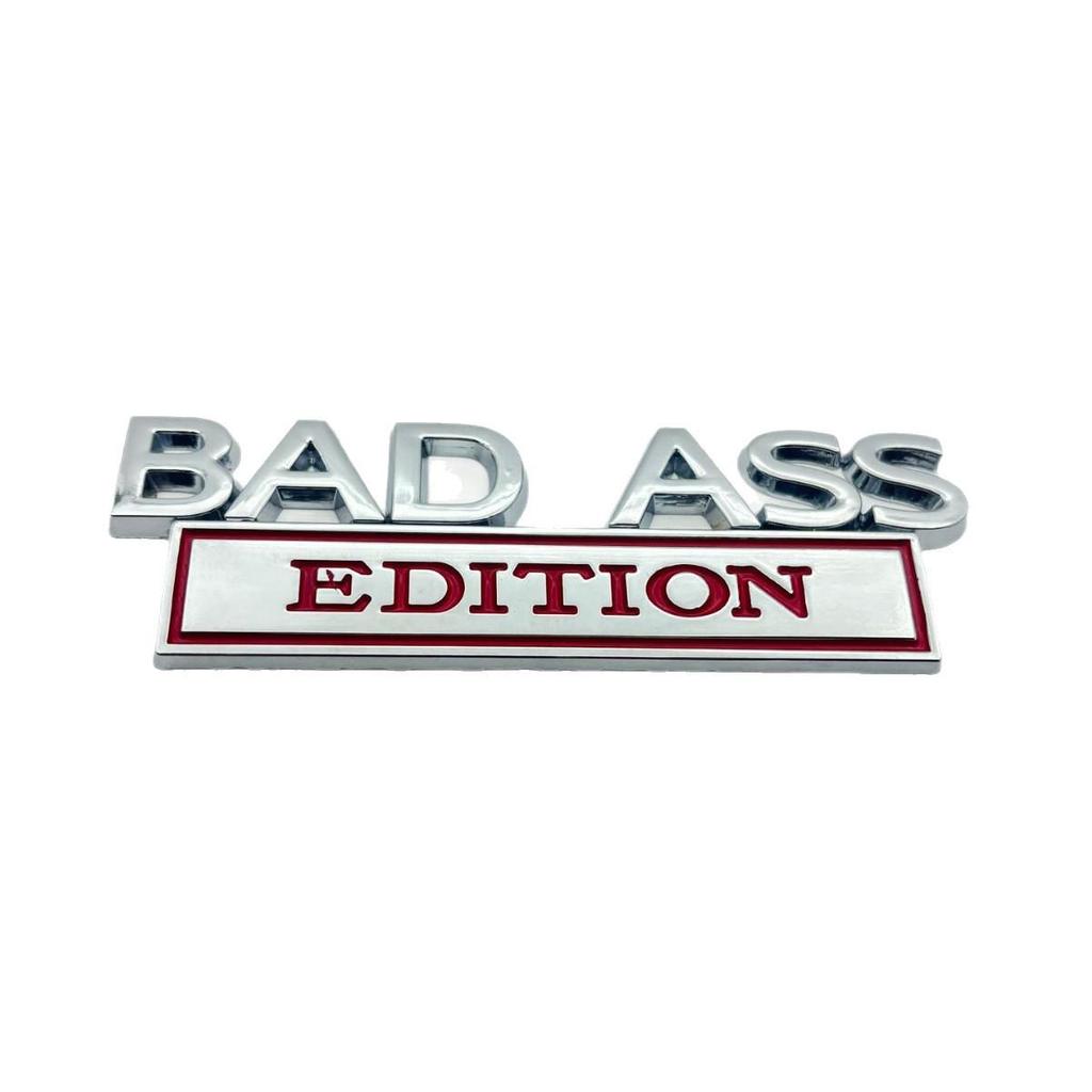 BAD ASS Car Logo Emblem: Metal Edition Rear Body Sticker