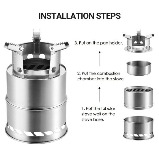 Mini-A Special High Temperature Resistant Anti Deformation 309L-m Stainless Steel Wood Stove Tent Stove Folding Portable Wood