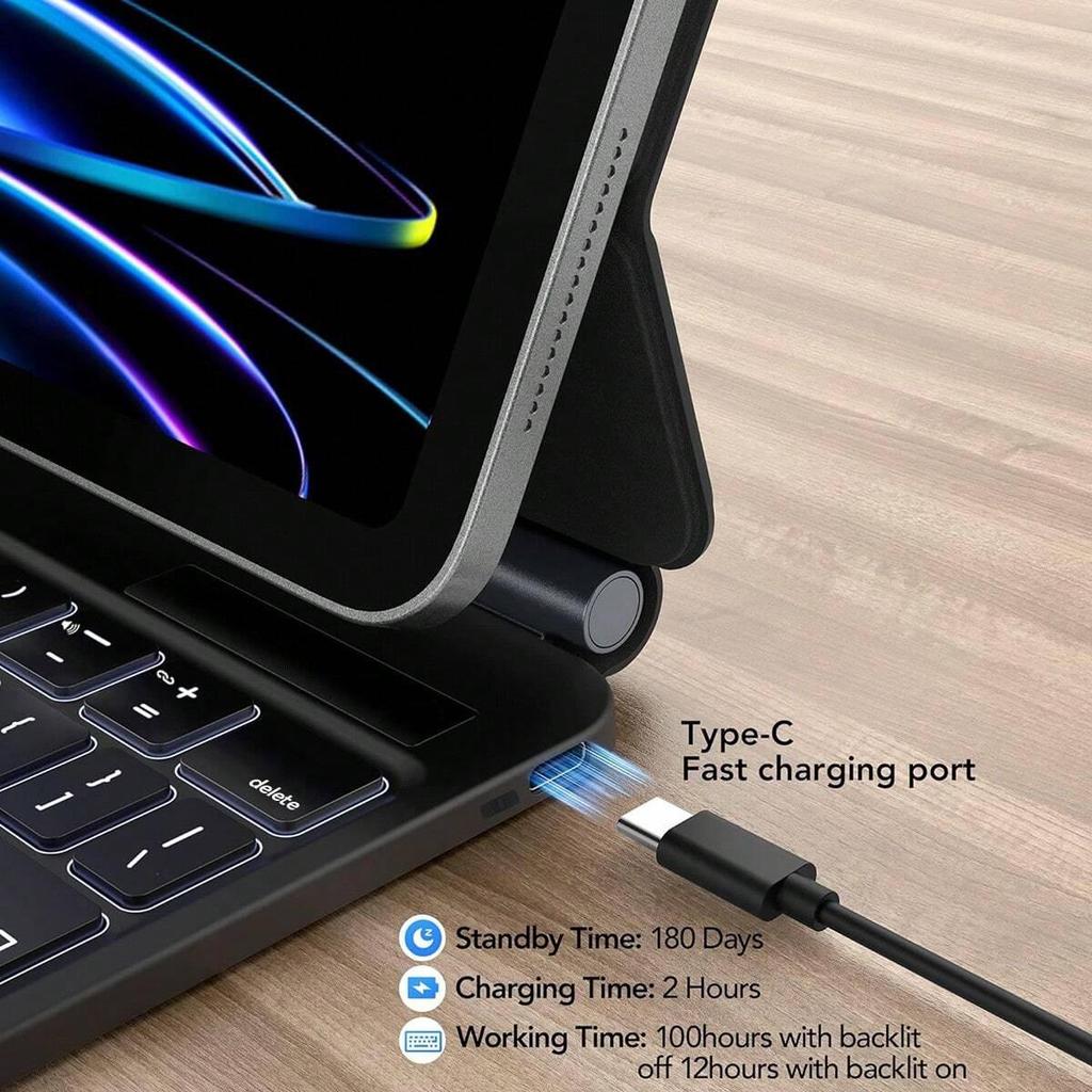 iPad 10th Gen Magnetic Magic Keyboard A16 Protective Case for Air 4/5 10.9" with Bluetooth Touch Control