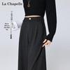 La Chapelle Women's High-Waist Herringbone Wide-Leg Trousers