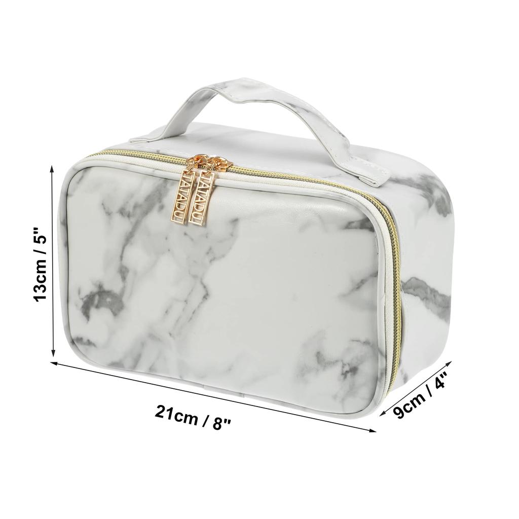 VOCOSTE Makeup Travel Makeup Brush Marble Toiletry Bag for Gray Pouch, Organizer, Women, 21x13x9cm, White,