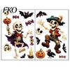 Indoor Outdoor Halloween Stickers 2 Sheets Window Clings, Cartoon Skeleton Static Stickers, Funny Classic Pattern Ghosts Bats Pumpkins for Glass Doors