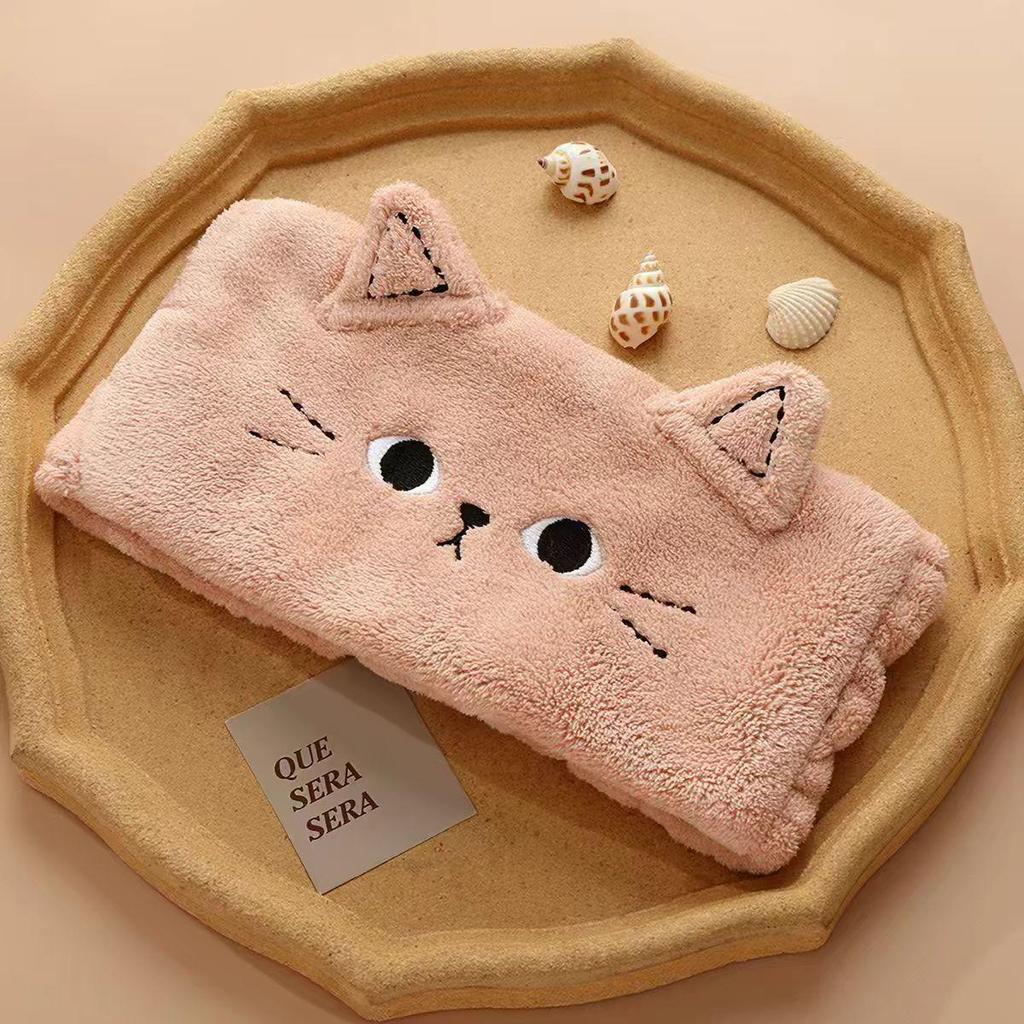 Cinnamon Embroidered Absorbent Dry Hair Cap for Children & Adults