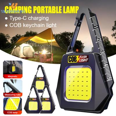 Mini-COB-Schlüsselanhänger-Lichter Typ-C USB-aufladbare Taschenlampe Multifunktionales magnetisches COB-Arbeitslicht Kleine Campinglaterne