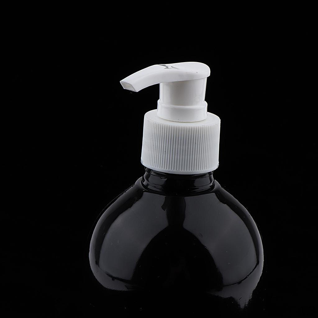 16-Ounce Plastic Bottles w/ Pump, 2Pcs Black Dispenser, Refillable Containers for Essential