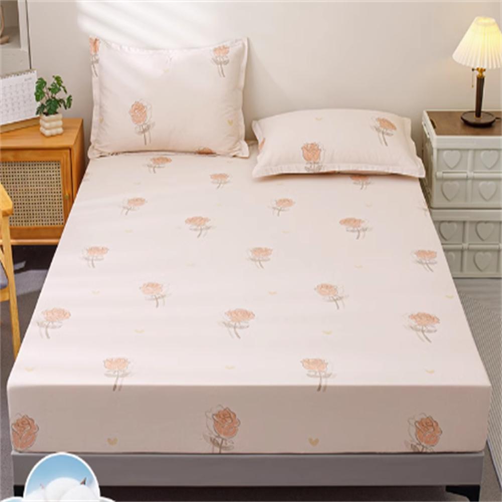 100% Cotton Fitted Sheet Single Piece No Pillowcase Cotton Bedspread Mattress Protector Children's Full Cover Bed Cover Sheet