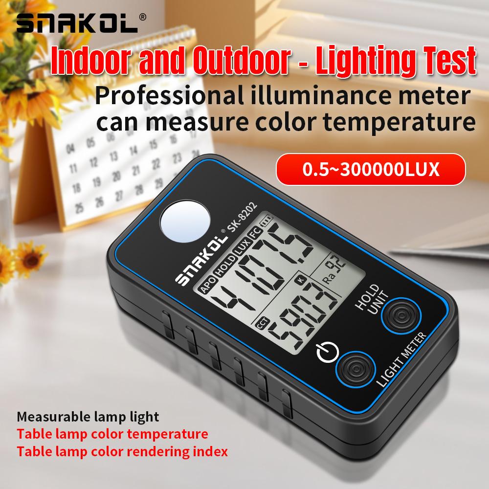 Light Meter Digital Illuminance Meter Handheld Lux Tester LCD 0.5-300,000 Lux/Fc Pocket Luxmeter Photometer Grow Plants