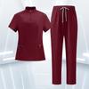 Women's Uniform Set - Quick Dry V-Neck Short Sleeve Top with Pockets and Long Pants, Color for Nurses and Caregivers
