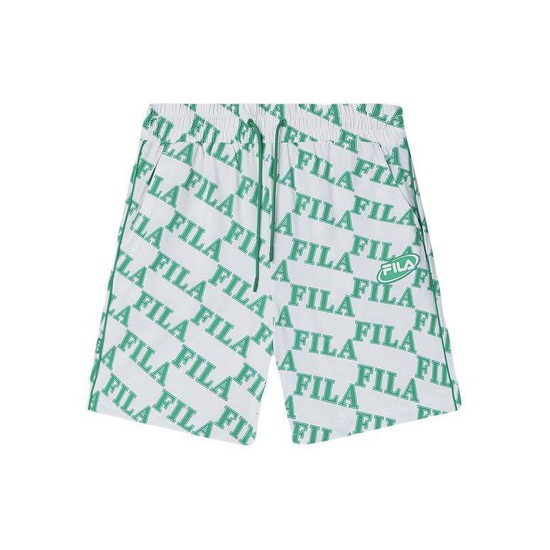 Fila Letter Mid Waist Loose Color Block Straight Casual Shorts Women Shorts F11W419804F-ZB