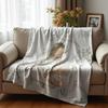 Isolated Cow Spot Silhouette Cartoon Anime Print Flannel Blanket Soft Warm Throw for Kids Bedroom Sofa Christmas Office Car