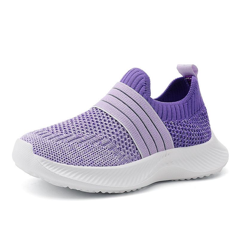 Boys' Shoes Spring and Autumn New Children's Medium and Older Children's Sports Shoes Men's and Women's Flying Weaving Versatile Casual One-pedal