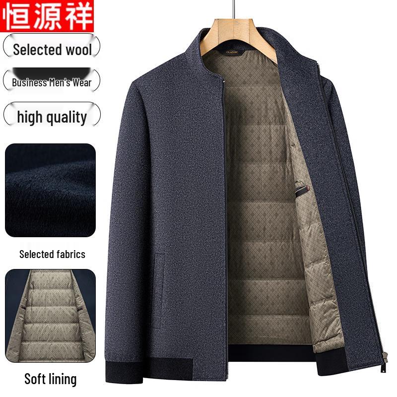 

Hengyuanxiang Men s Stand-Collar Wool Blend Jacket 3XL