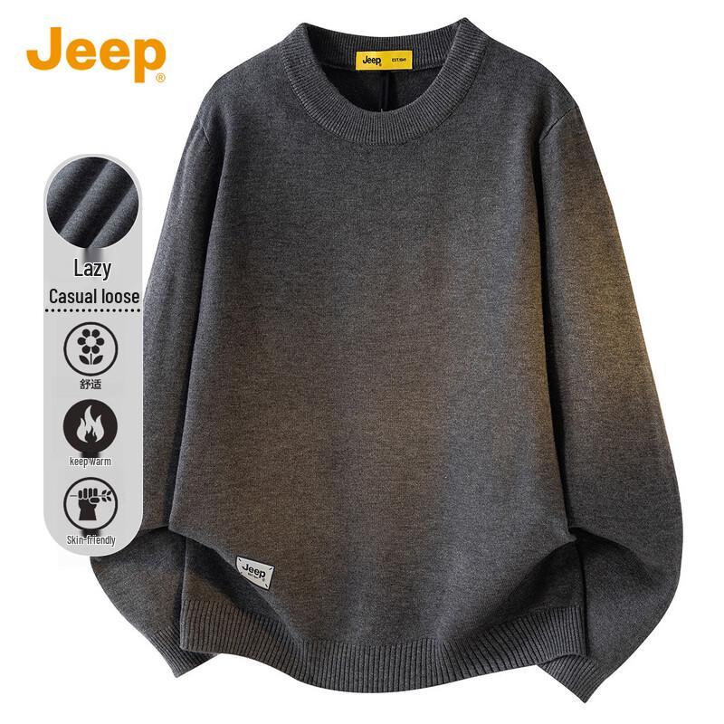 JEEP Men s Loose Fit Round Neck Pullover Sweater 2XL