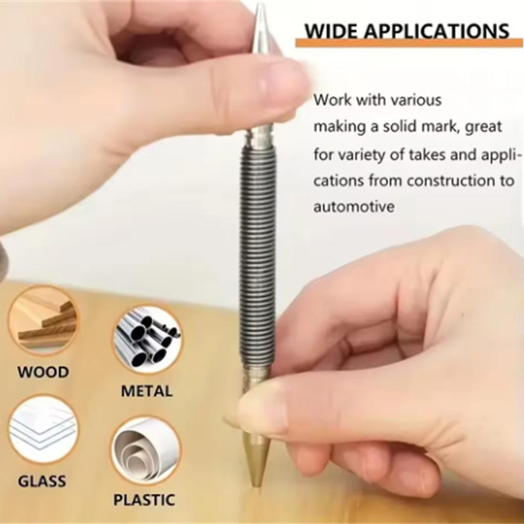 Paket med 2 Dubbelhuvud Fjäder Nagelinsättare Hammarlös Punsch Nagelverktyg Gångjärnstiftverktyg För Precisionskontroll Och Enkel Användning