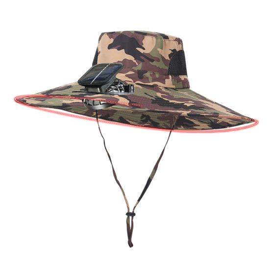 

Solar Fan Hat with Wide-Brim Design Dual-Power Fans 800mAh Battery Outdoor Fishing F