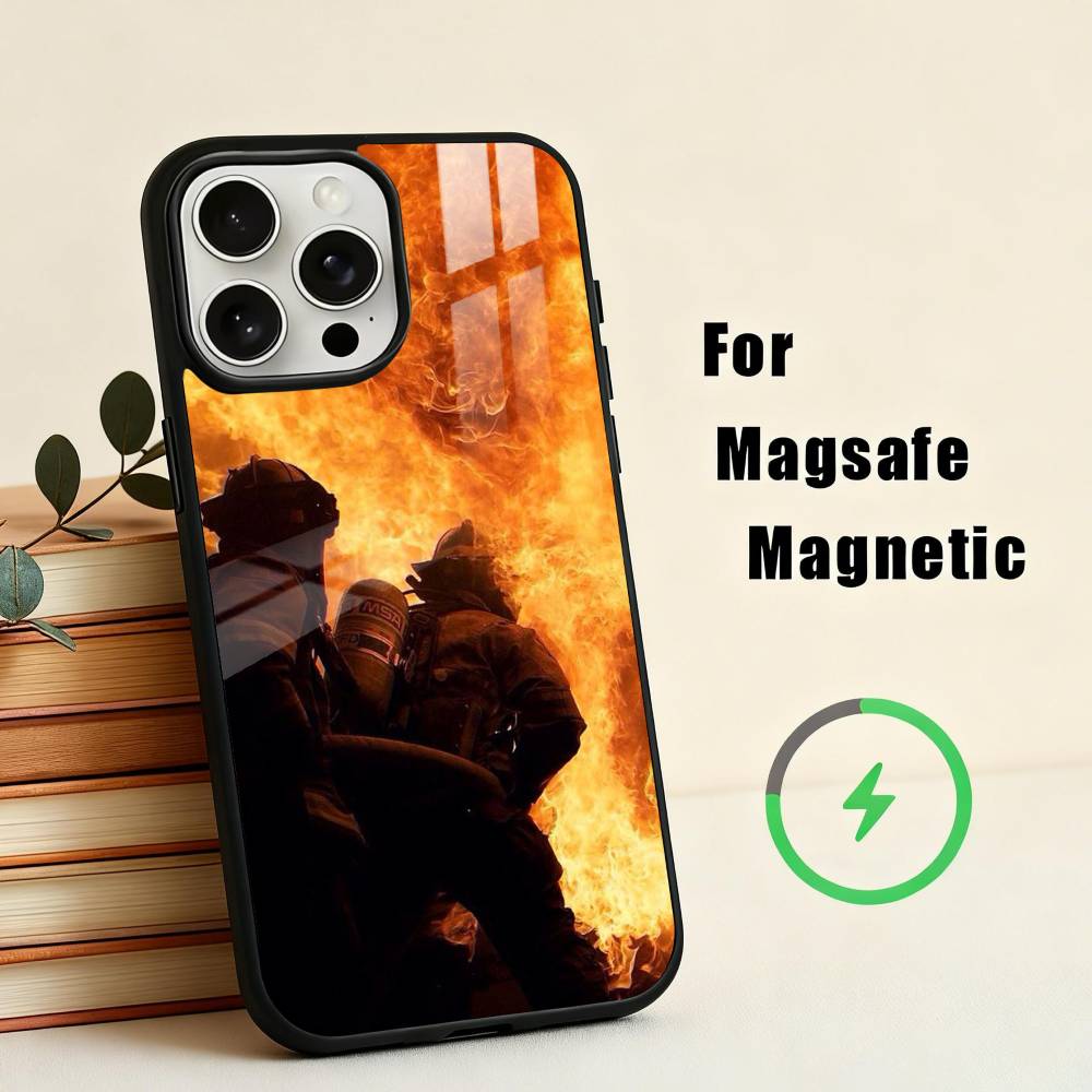Fire Disaster Firefighter   Phone Case For iPhone 17,16,15,14,13,12,Plus,Pro,Max for Magsafe Magnetic Wireless Charging