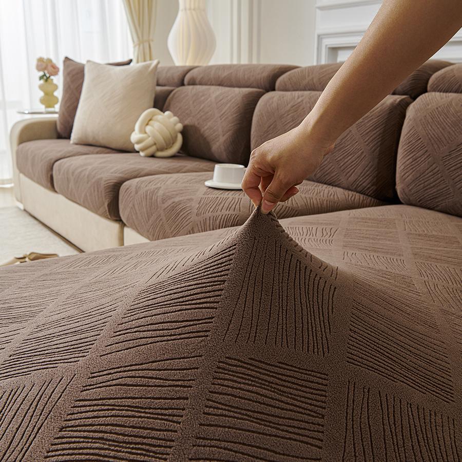 Sofa Seat Cushion Cover for Living Room Jacquard Thicken Stretch Removable Washable Sofa Cover Pets Kids Furniture Protector