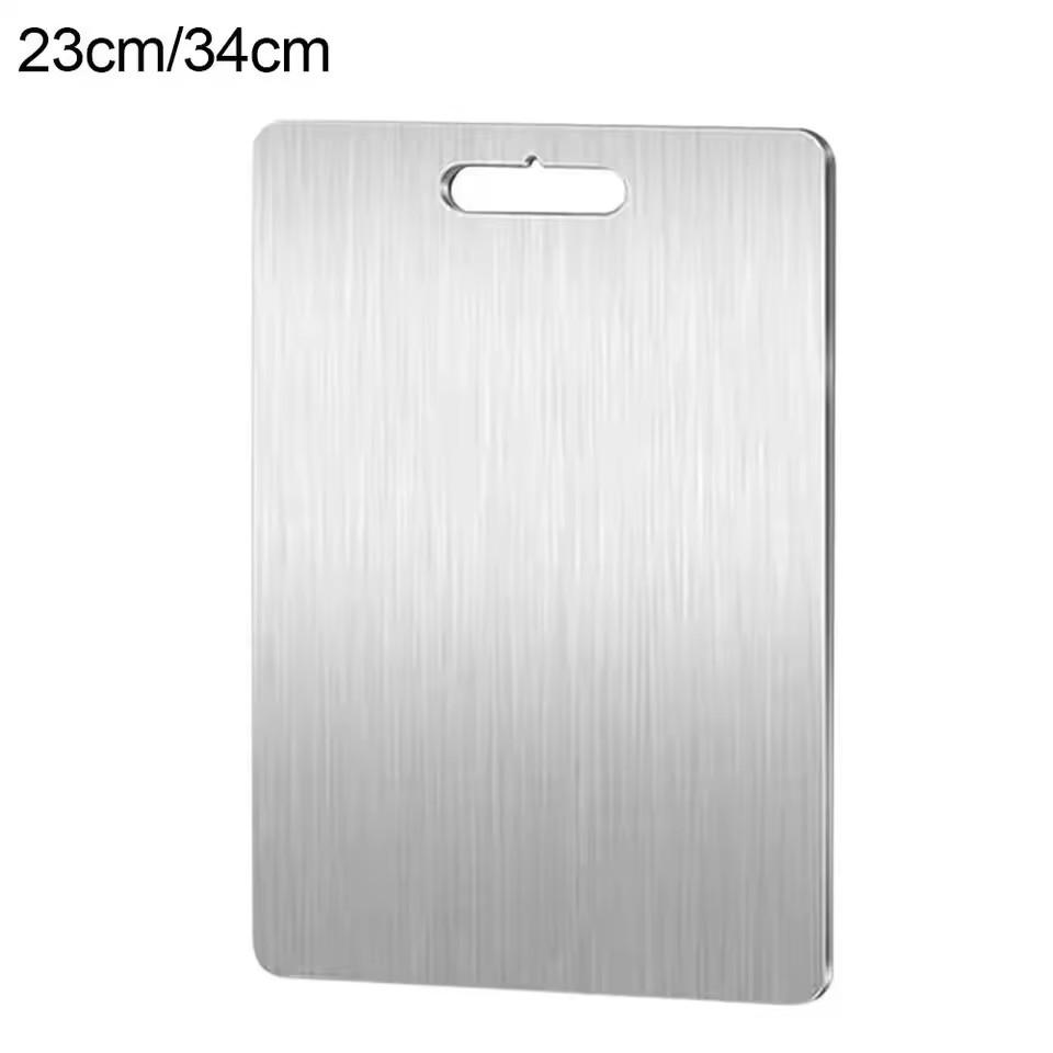 1pcs Titanium Cutting Boards Kitchen Stainless Board 304Steel Thickened Double Sided Food Grade Portable Fruit Meat Chopping New