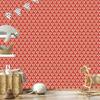 Christmas Damask Wallpaper Coral and Red 50x1000