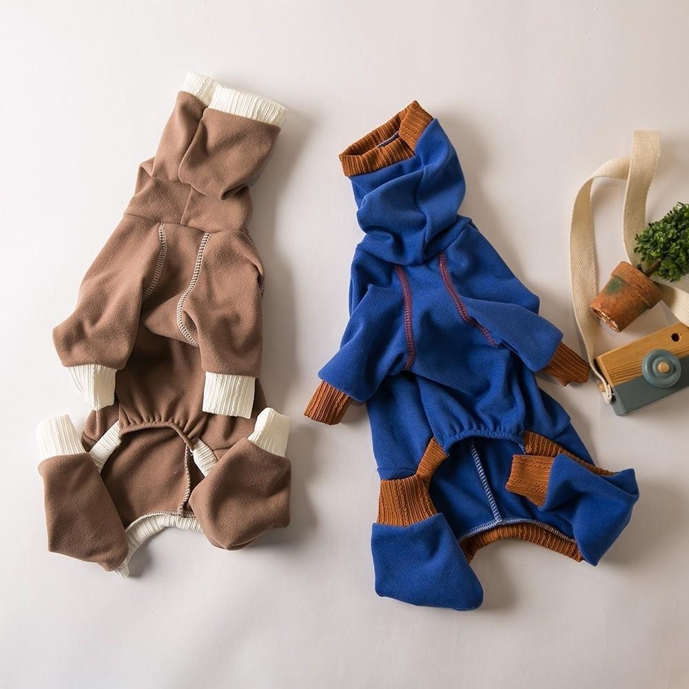 High Neck Dog Clothes Coat Winter Plush Dog Jumpsuit Fashion Little Lingti Huibit Clothes  Gift