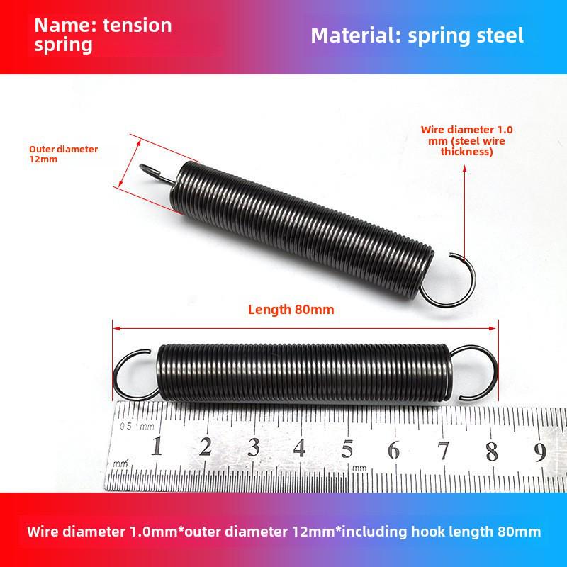 1.0mm Yellow Spring Steel Tension Spring with Hook Clamp for Mop Brake Binding Machine