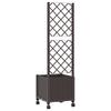 Planter with Trellis and Wheels Brown 40 X 40 X 146 Cm PP