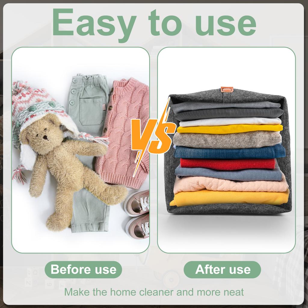 6Pcs Fabric Cube Foldable Storage Organizers Clothes Blanket Organizer Box Closet Storage Bins with Hanging Ring Toys Basket Hot