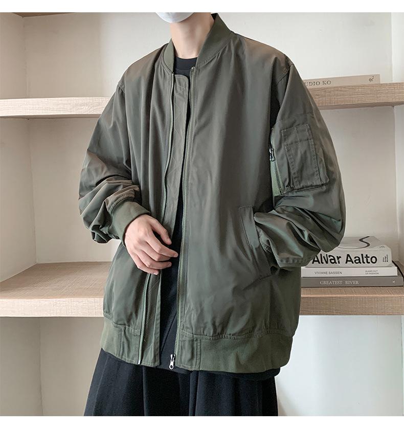 2026 Men's Versatile Casual Plus Size Stand-up Collar Jacket - Loose, Comfortable, American High Street Style for Autumn and Winter