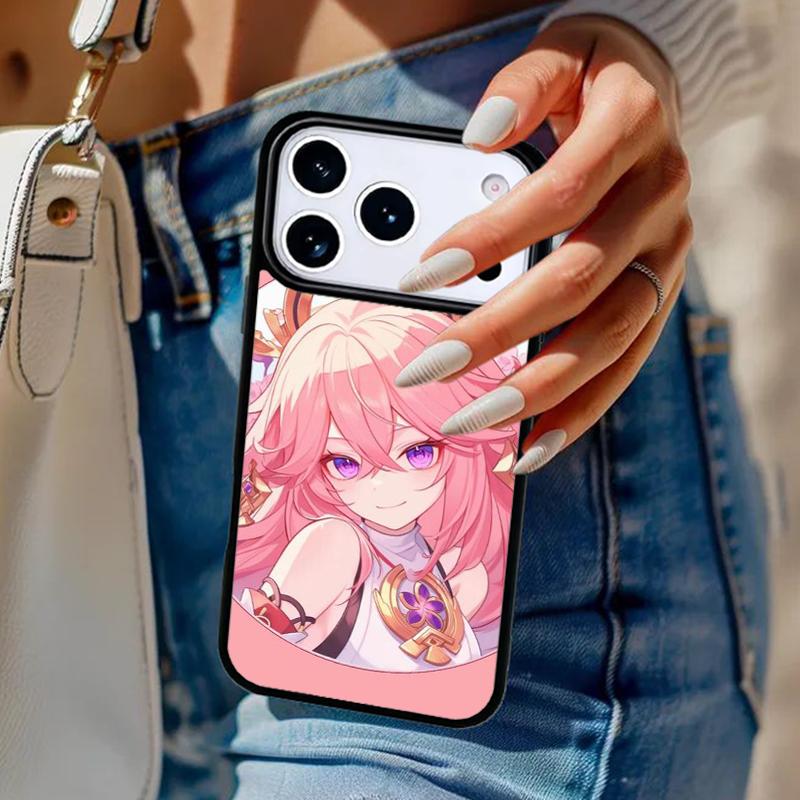 Genshin Impact Yae Miko Phone Case For iPhone 17 Air 14 15 13 12 Max Cover For Apple 14 15 16 16e 11 Pro Max Plus Coque